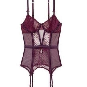 Victoria's Secret Deep Red Lace Bustier